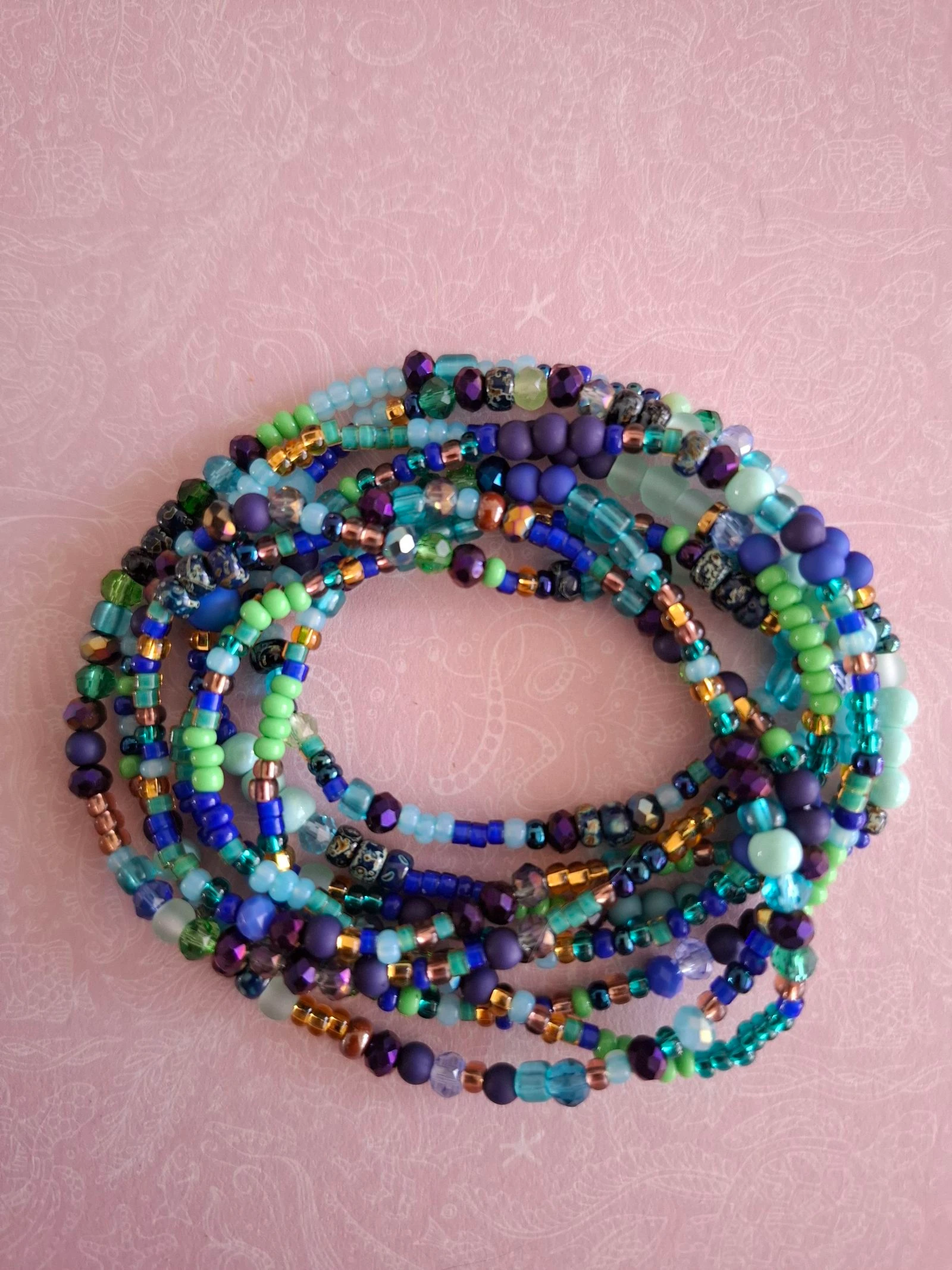 Bracelet/wikkelarmband blauw